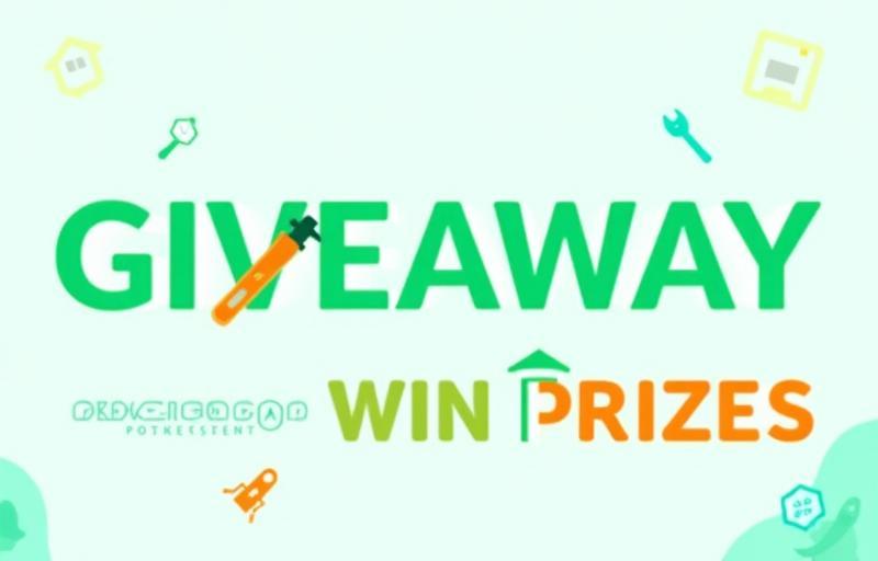 Graphic promoting a home improvement contest with prize images